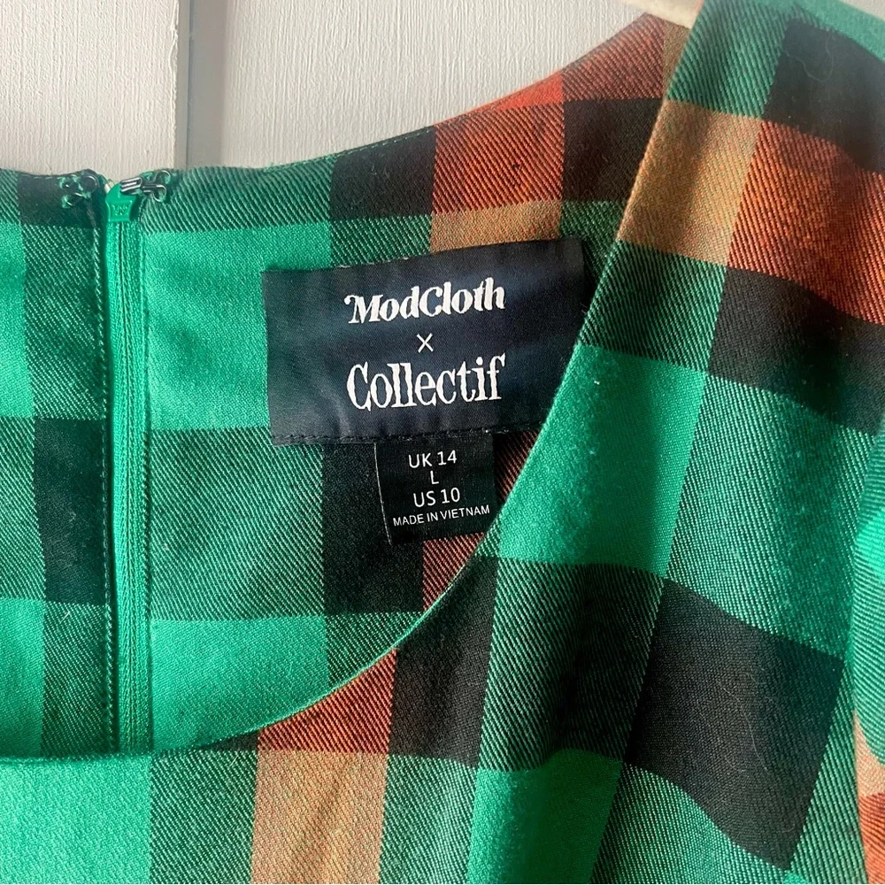 Modcloth plaid midi dress Size 10 - Picture 2 of 3